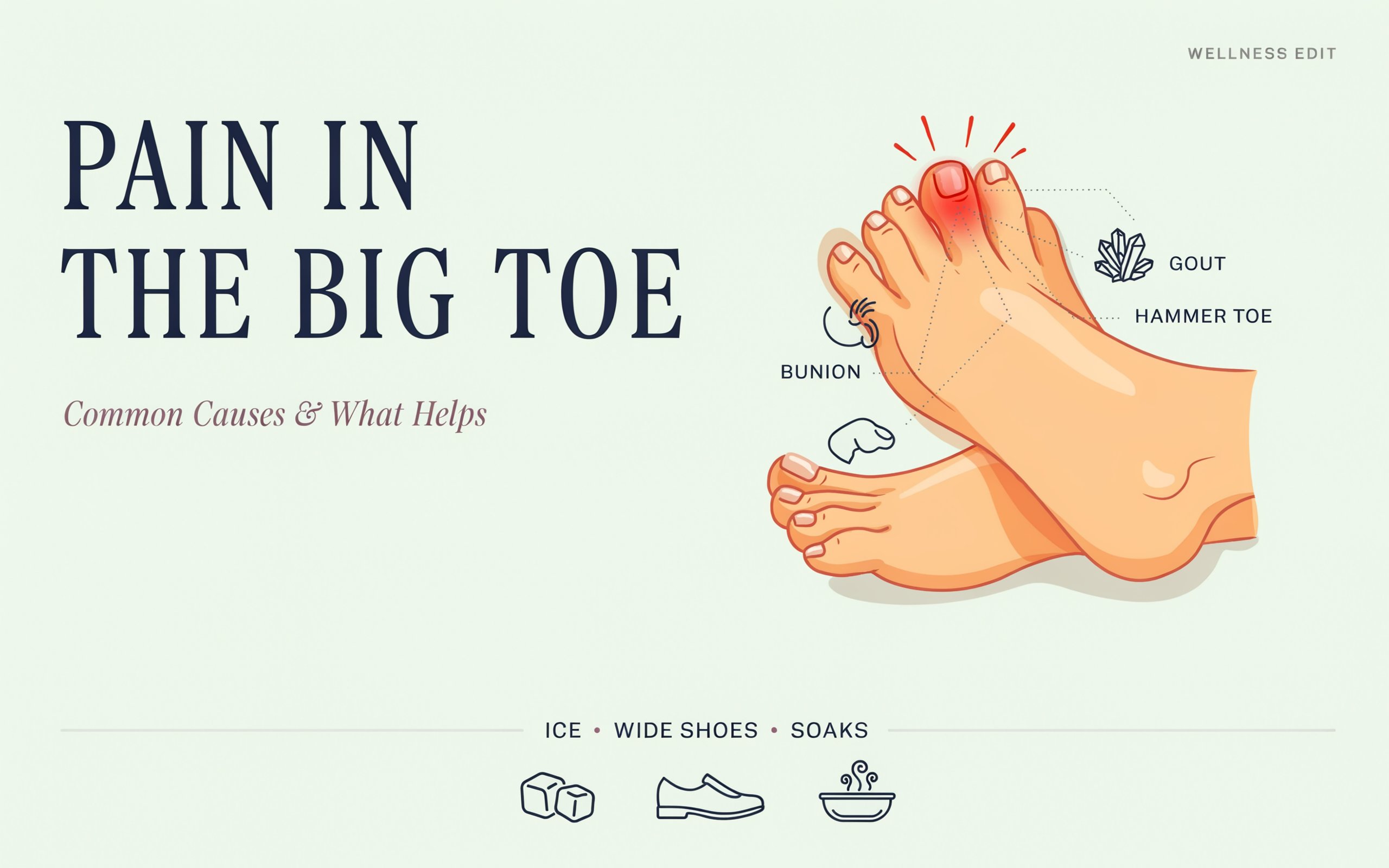 Pain in Big Toe: Common Causes and What Helps